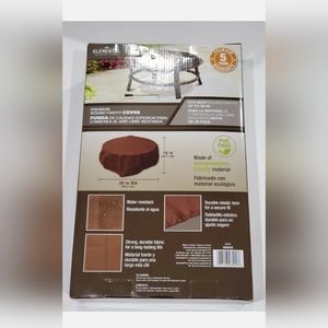 Elemental Round Firepit Cover Brown Water Resistant UV Protected Heavy Duty 38”